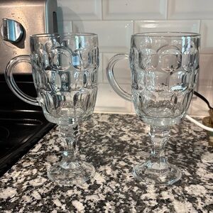 Elegant Clear Glass Mugs Set